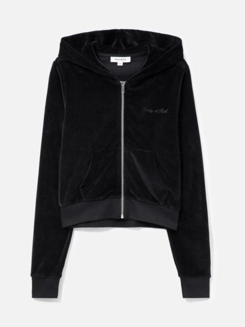 Sporty & Rich SIGNATURE LOGO KRYSTAL ZIP HOODIE
