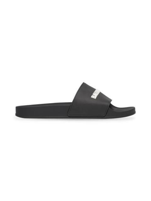 BALENCIAGA Men's Pool Slide Sandal in Black/white