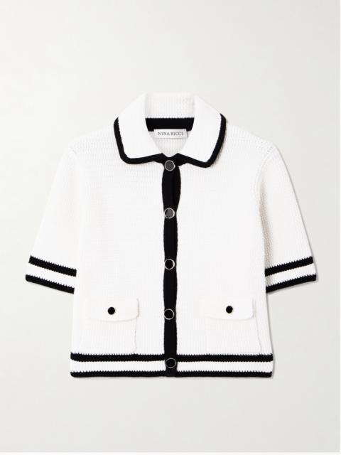 NINA RICCI Waffle-knit Cotton-blend Cardigan