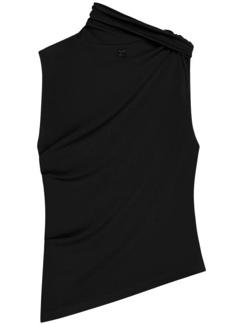 courrèges draped jersey tank top