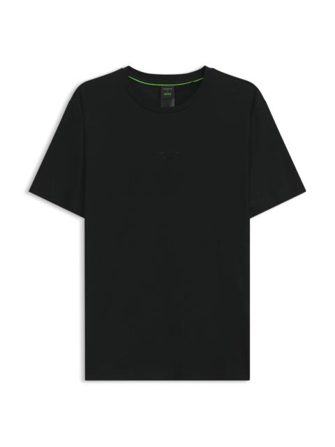 BOSS PORSCHE X BOSS MERCERIZED-COTTON T-SHIRT WITH GLOSSY LOGO