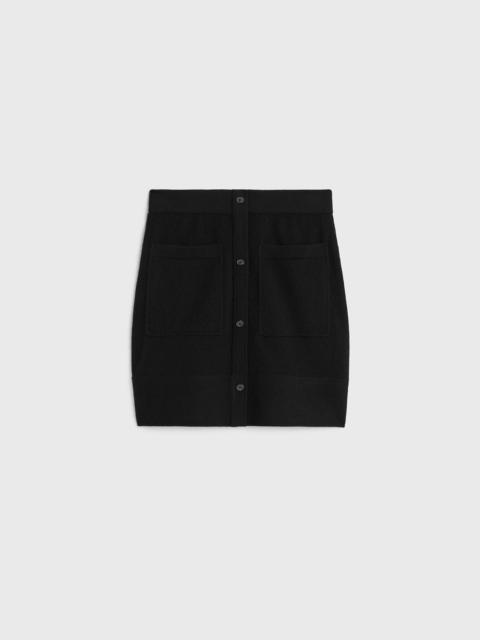 TOTEME Buttoned cashmere skirt black