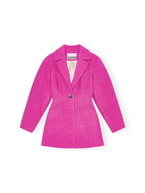 PINK TWILL WOOL SUITING FITTED BLAZER