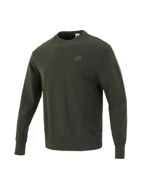 Nike Men's Nike Sportswear Logo Casual Sports Round Neck Pullover Brown Green DA0022-355