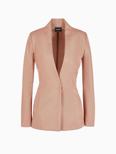 GIORGIO ARMANI Single-breasted jacket in viscose bonded jersey