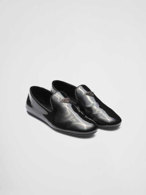 Patent leather slip-on shoes
