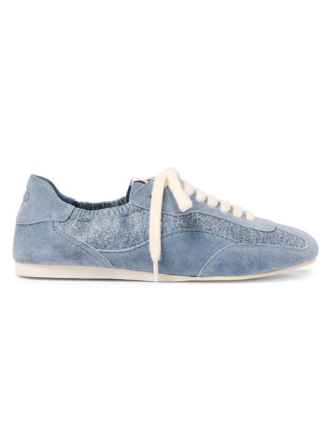 SIMKHAI Women's Georgie Denim & Suede Low-Top Sneakers - Denim