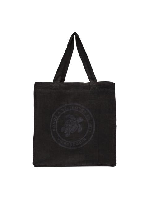 Vilebrequin Linen Turtle Unisex Tote Bag