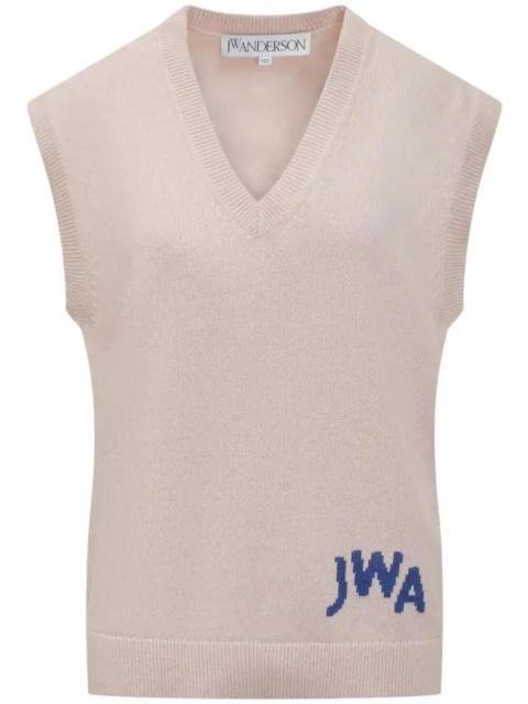 JW Anderson logo-intarsia vest