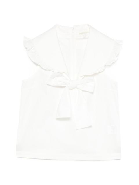 SHUSHU/TONG ruffled bow-detail top
