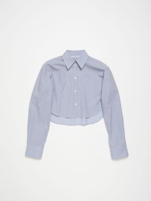 Shirt jacquard pinstripe - Sky blue/coffee brown