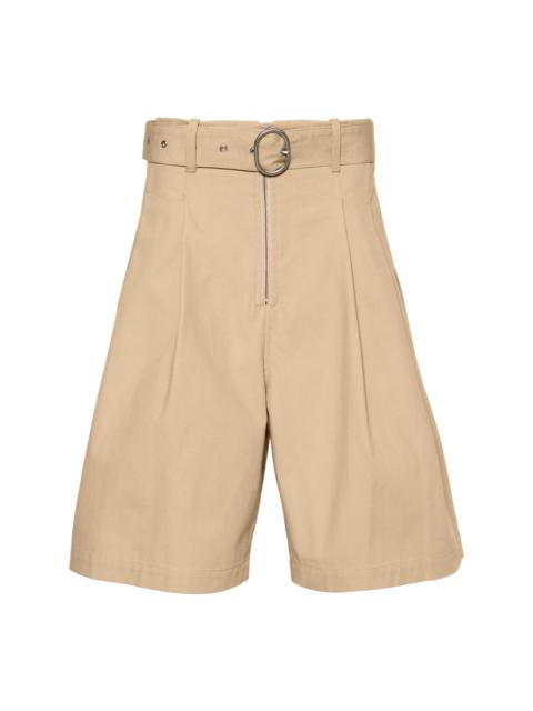 Jil Sander pleated cotton shorts