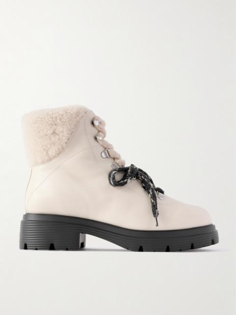 Stuart Weitzman Hudson Lite Shearling-lined Leather Ankle Boots