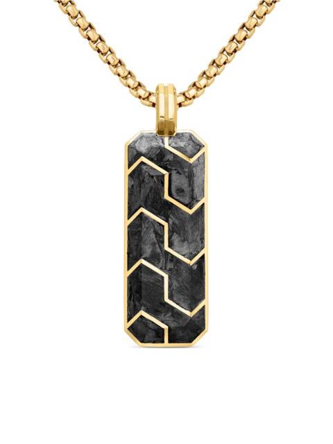 DAVID YURMAN Men's Forged Carbon Ingot Tag in 18K Yellow Gold - Forged Carbon