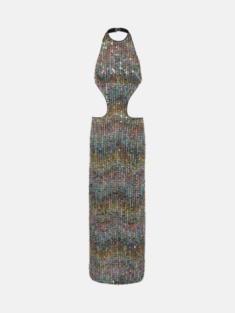 Missoni Open-back sequined lamé gown