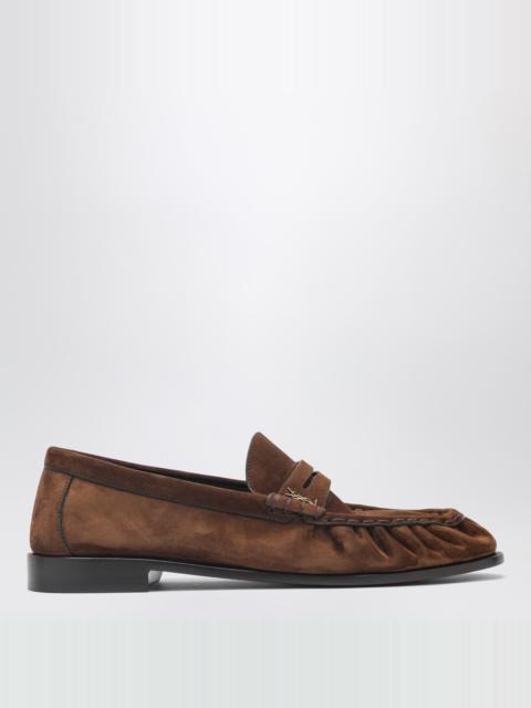 SAINT LAURENT Le Loafer Dark Havana suede loafers