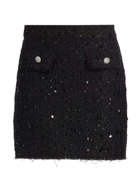 GENERATION LOVE Women's Ava Sequined Tweed Slim-Fit Miniskirt - Black