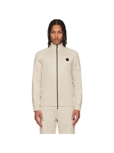 Moncler Beige Cotton Zip-Up Track Jacket