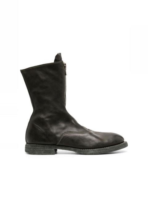 Guidi polished-leather zip-up boots