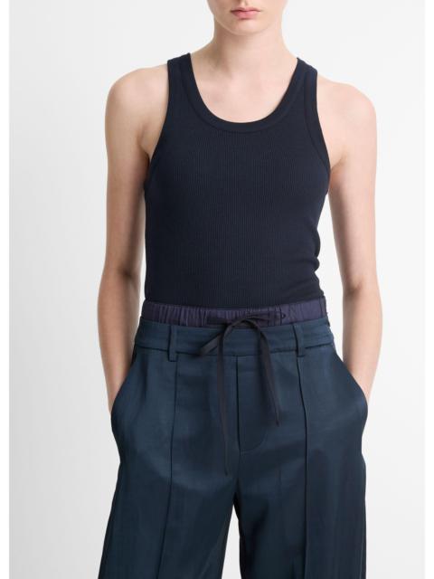 Vince Ribbed Scoop-Neck Tank