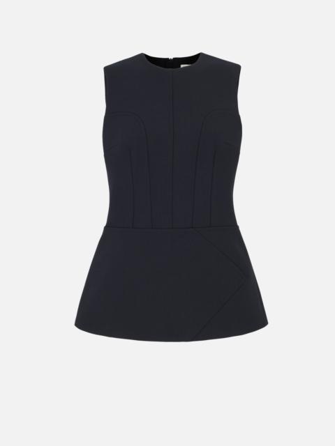 EMILIA WICKSTEAD Reville Top In Black Birdseye Suiting