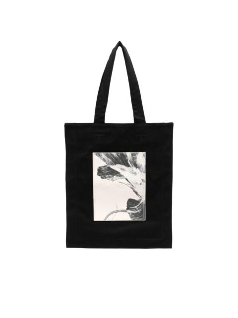 floral-print tote bag