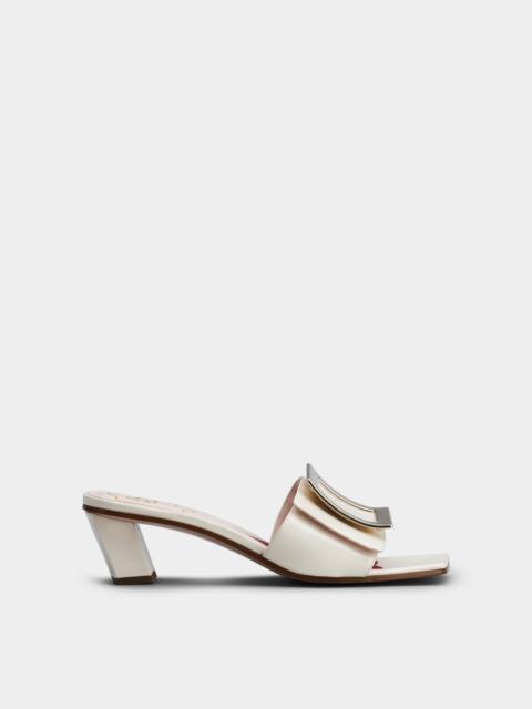 Love Metal Buckle Mules in Patent Leather
