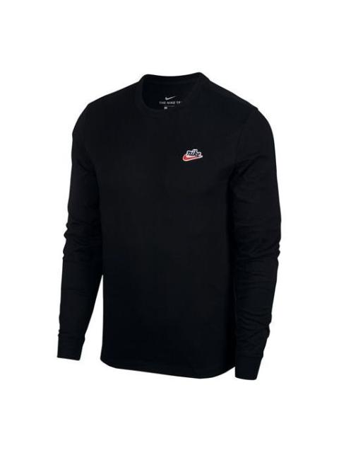 Nike Nike Sportswear 헤리티지 캐주얼 라운드 넥 롱 슬리브 티 남자 블랙 CJ8439-010