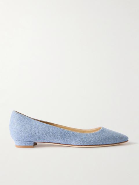 Manolo Blahnik Tweed Ballerina Flats