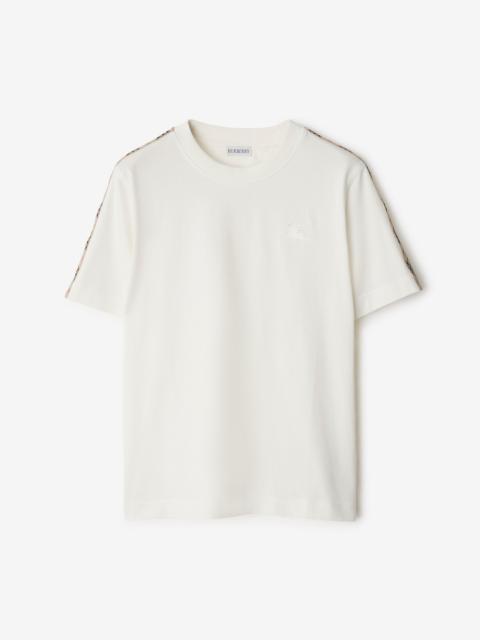 Burberry Check Trim Cotton T-shirt