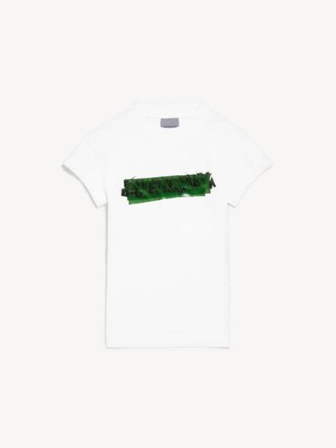 BALENCIAGA Women's Messy Spray Chopped Back T-shirt in White