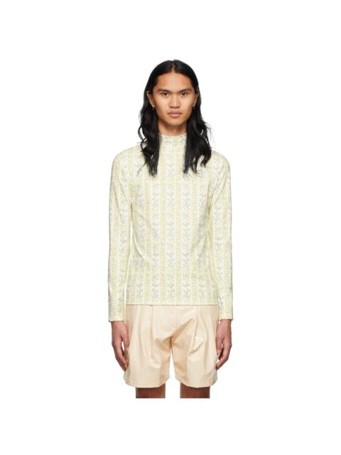 Tanner Fletcher White Floral Lonnie Turtleneck