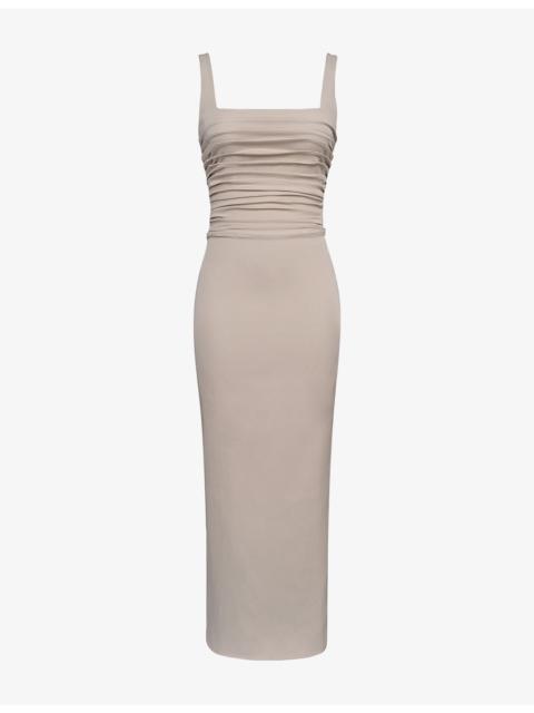 House of CB Calandra Ruched Stretch-Crepe Maxi Dress
