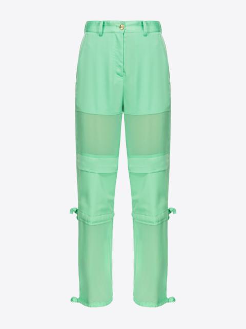 PINKO SATIN AND GEORGETTE CARGO TROUSERS