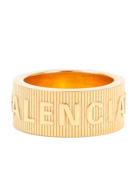 BALENCIAGA Force Striped Ring Gold