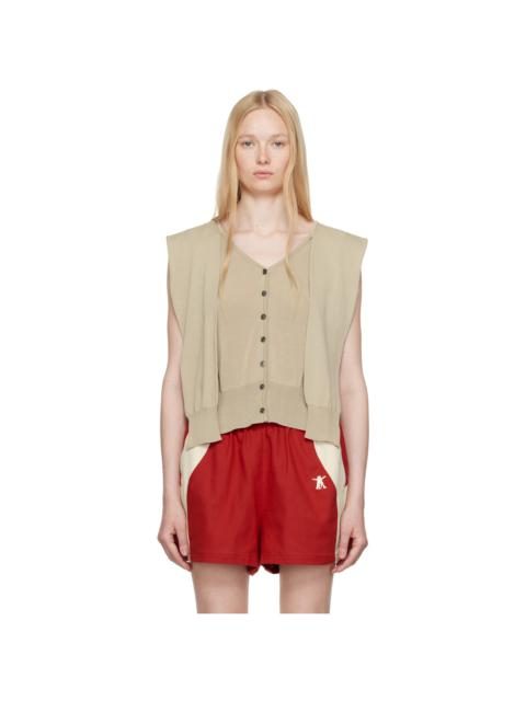 OPEN YY Beige Sleeve Layered Cardigan