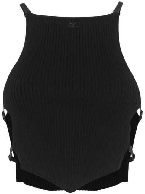 courrèges Ribbed Crop Top