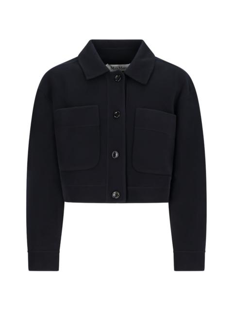 Max Mara Boxy-fit buttoned flap-pocket jacket