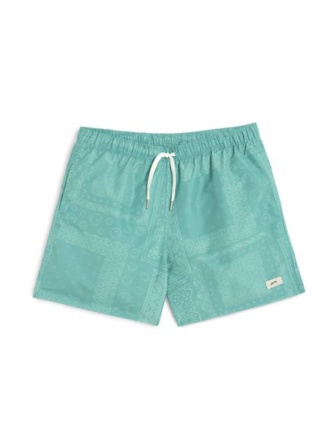 Bather Teal Tonal Bandana Swim Trunk