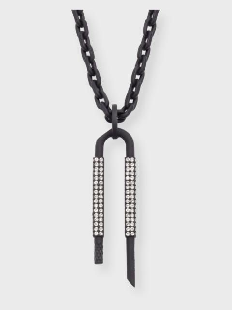 Givenchy Men's Crystal U Lock Chain Necklace