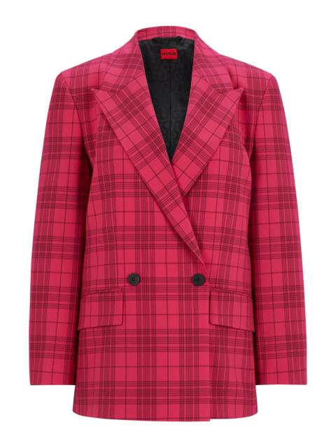 HUGO SLIM-FIT JACKET IN CHECKED STRETCH MATERIAL