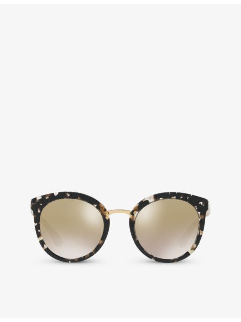 Dolce & Gabbana DG4268 round-frame tortoiseshell acetate sunglasses
