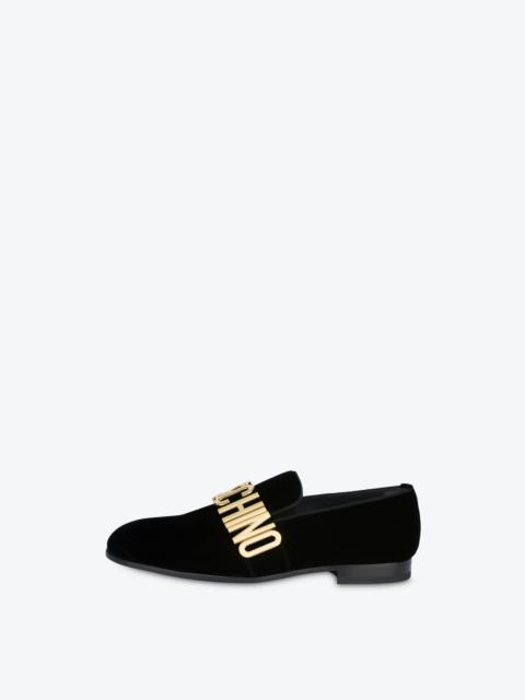 MAXI LETTERING VELVET LOAFERS