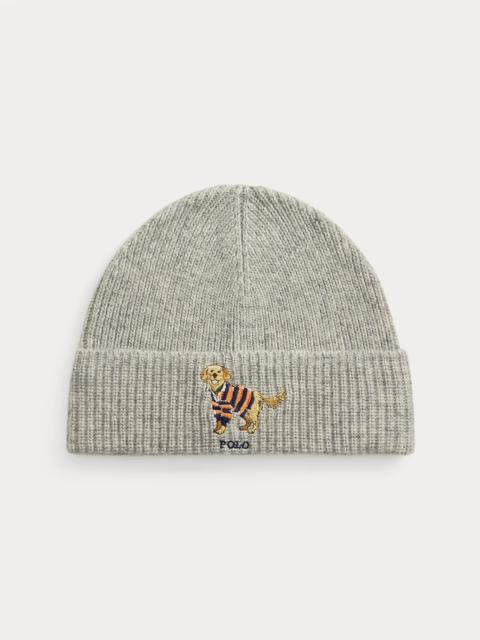 Polo Ralph Lauren Dog-Embroidered Rib-Knit Beanie