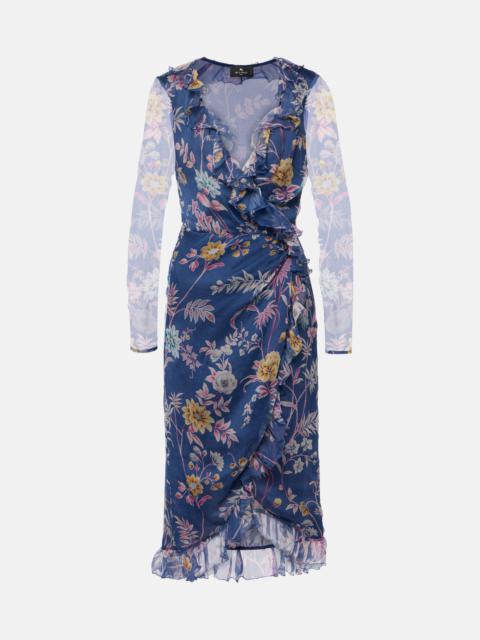 Etro Floral silk wrap dress
