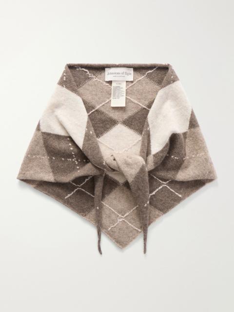 Johnstons of Elgin Clan Argyle Cashmere Scarf Beige