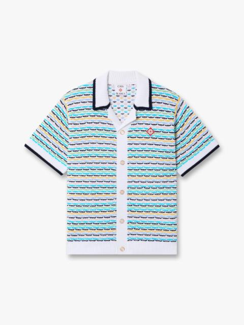 CASABLANCA Multicolour Crochet Tuck Stitch Short Sleeve Shirt | Casablanca Paris
