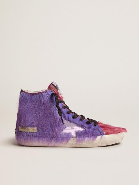 Women’s Limited Edition lilac and pink pony skin Francy sneakers