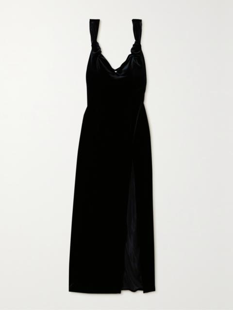 GALVAN Liza Stretch-velvet Gown