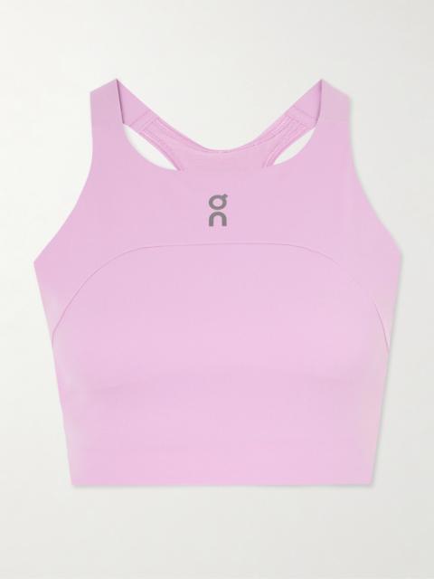 On Performance Paneled Cutout Stretch Recycled-jersey Sports Bra